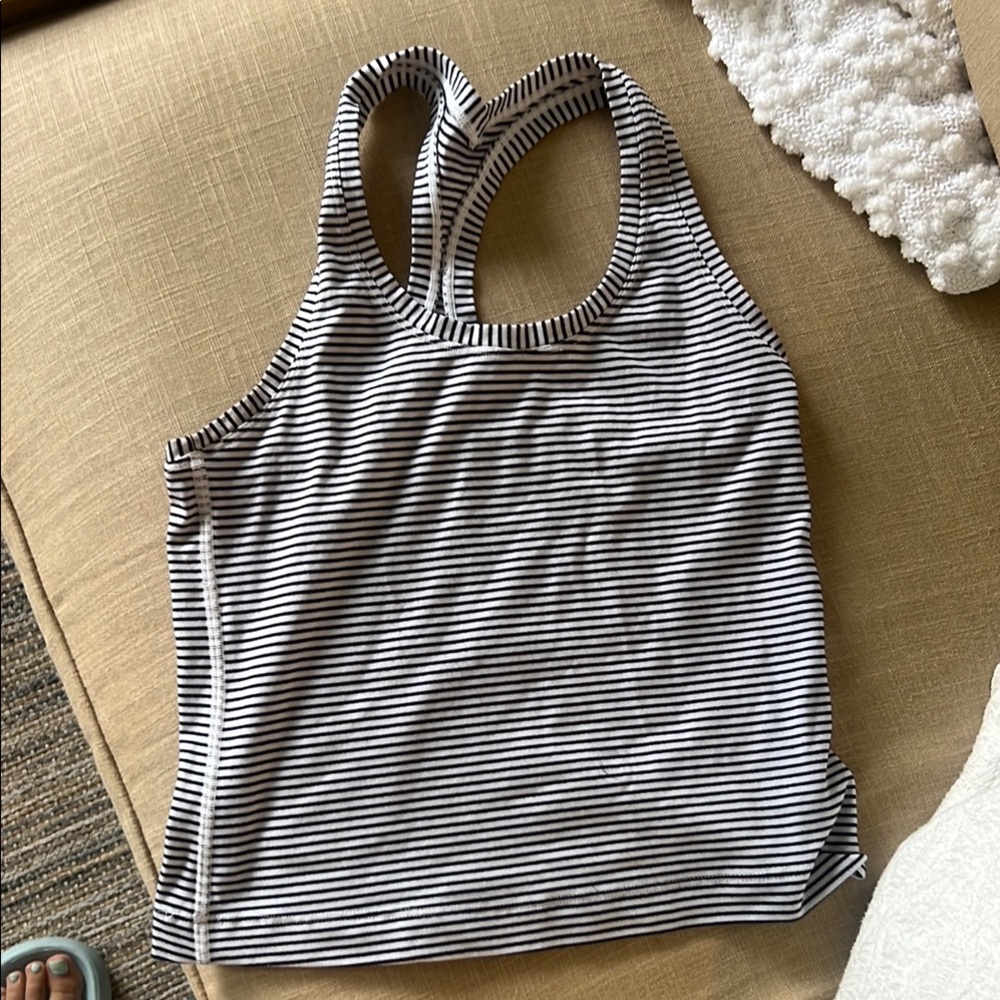 Lululemon Striped Black and White Tank Top